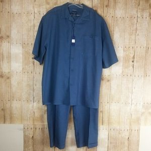 Trust NWT Short Sleeve Blue Pant & Shirt Set.  XXL